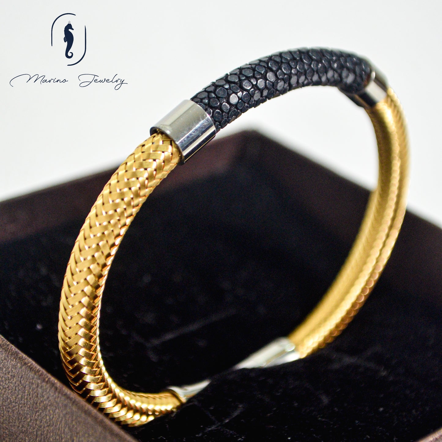 Black, Gold & Silver Stingray Bracelet