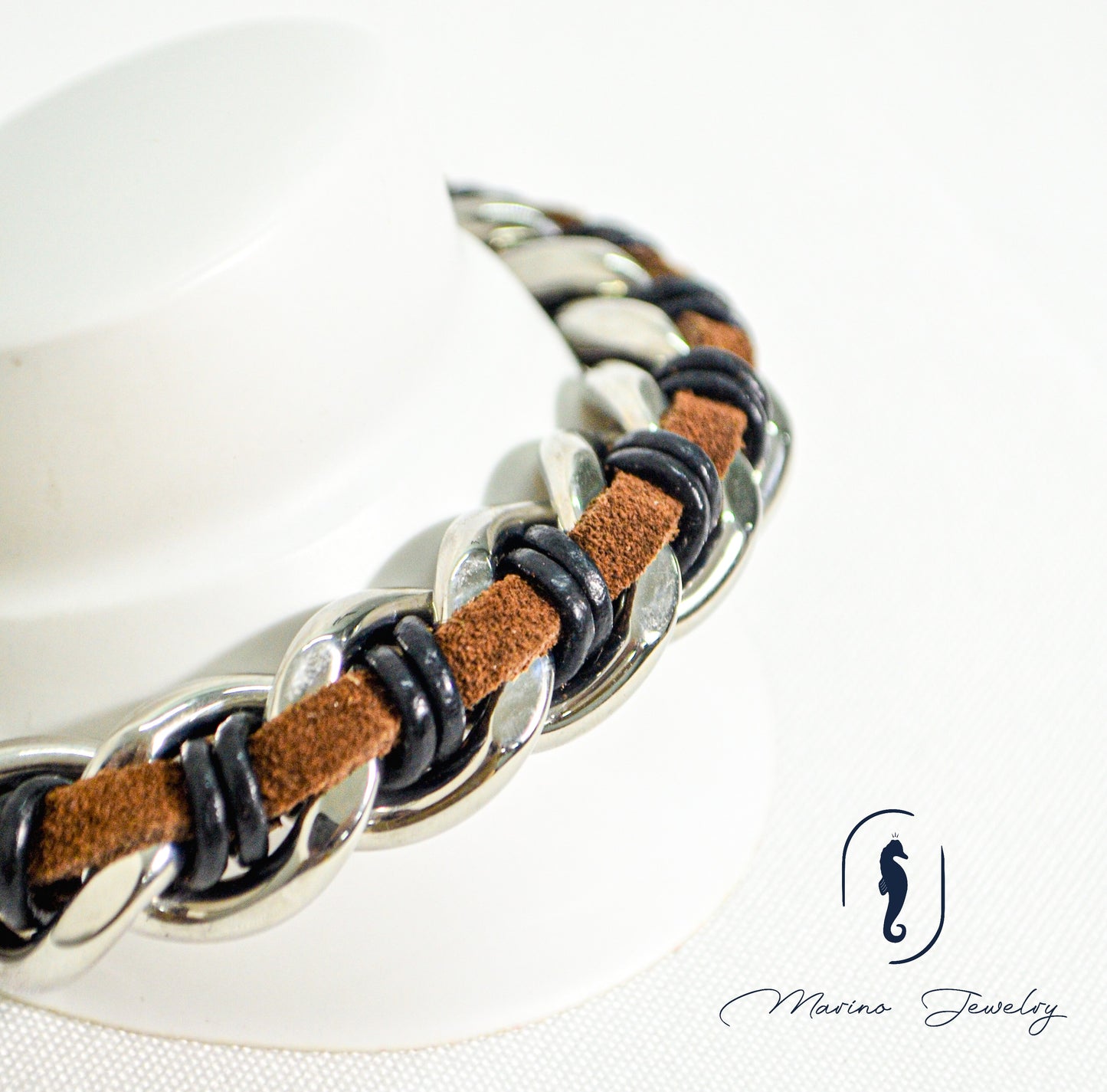 Dragon Brown, Black & Silver Bracelet