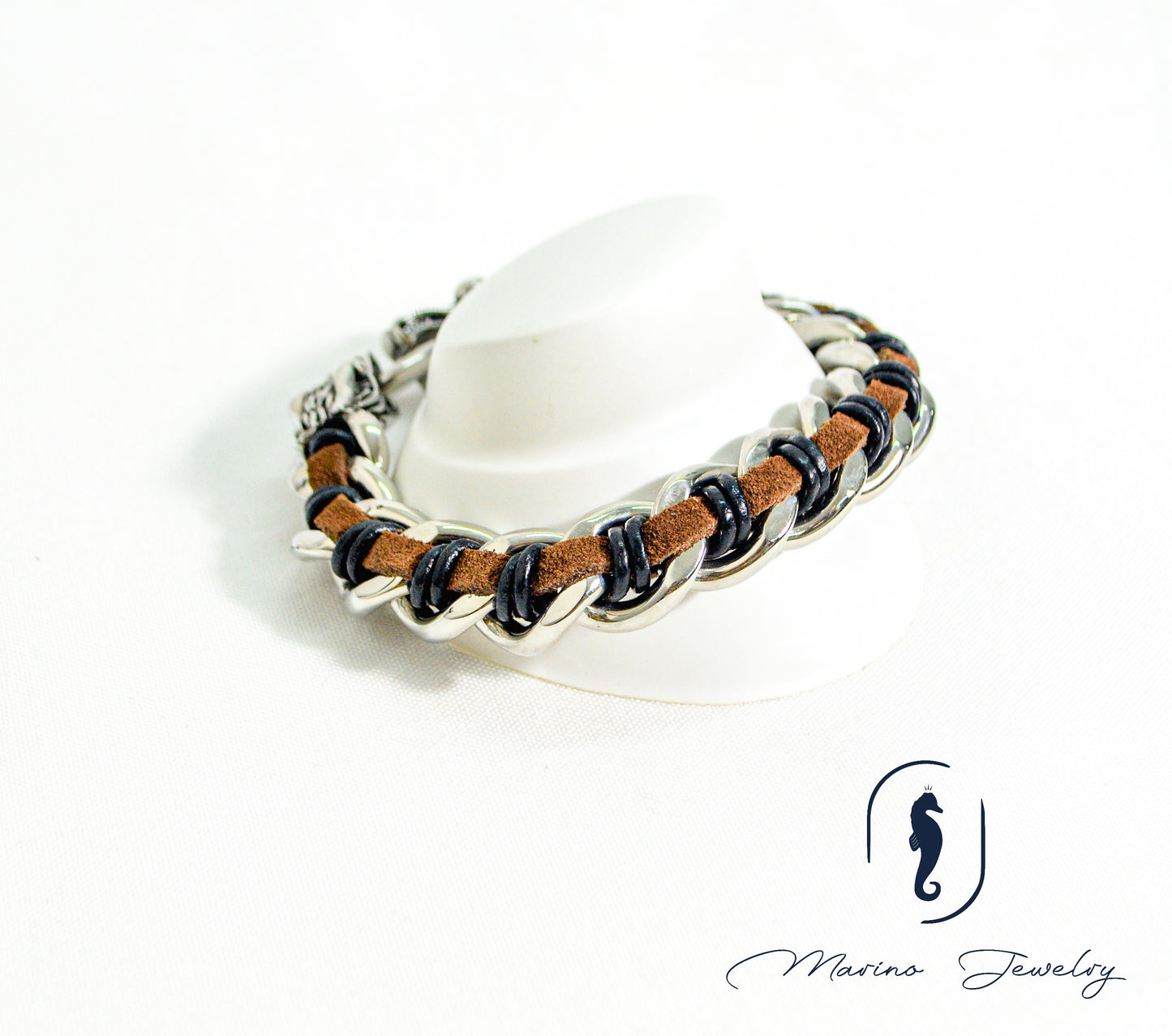 Dragon Brown, Black & Silver Bracelet