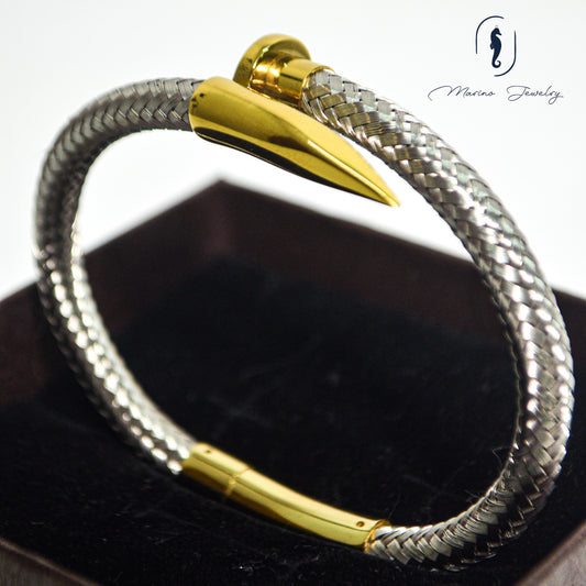 Silver & Gold Nail Bracelet